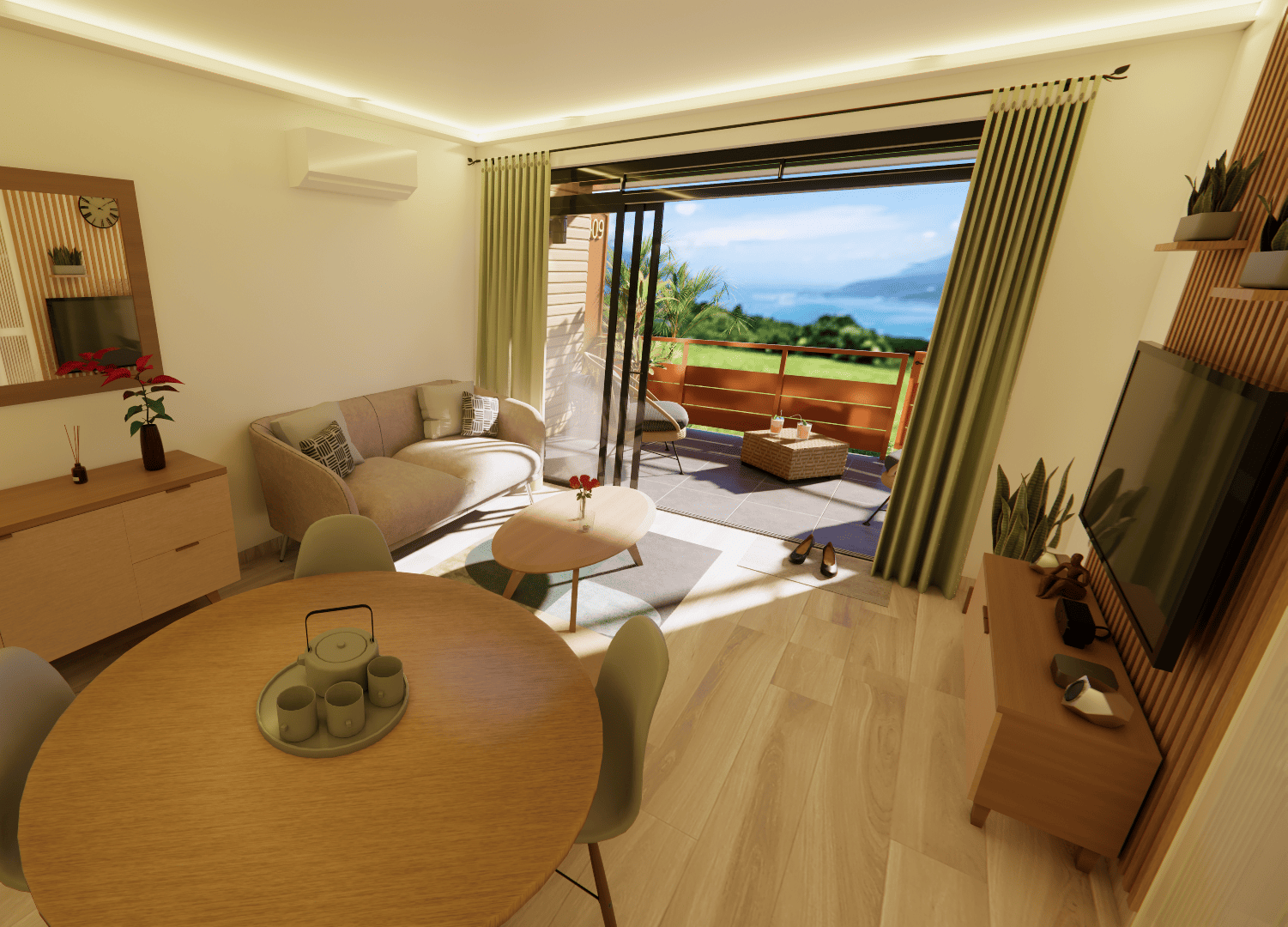 Salon Appartement F2 PUUNUI